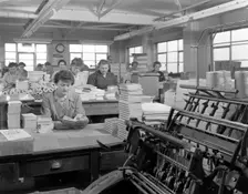 The binding room at the White Rose Press printing Co, Mexborough, South Yorkshire, 1959. Creator: Michael Walters