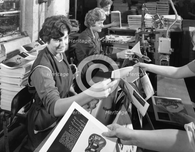 The binding room at a printing company, Mexborough, South Yorkshire, 1959. Artist: Michael Walters