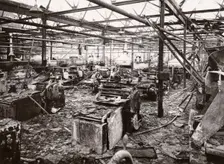 The biscuit room after bombing damage, Alfred Hughes Factory, Birmingham, 1940
