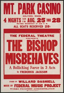 The Bishop Misbehaves, Holyoke, MA, 1937. Creator: Unknown