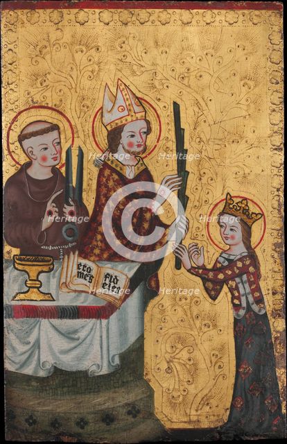 The Bishop of Assisi Giving a Palm to Saint Clare, ca. 1360. Creator: Unknown.