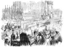 The Bishop of Bath and Wells (Lord Auckland) preaching the Thanks-Giving Sermon, in Westminster Abbe Creator: Unknown