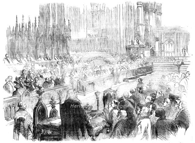 The Bishop of Bath and Wells (Lord Auckland) preaching the Thanks-Giving Sermon, in Westminster Abbe Creator: Unknown.