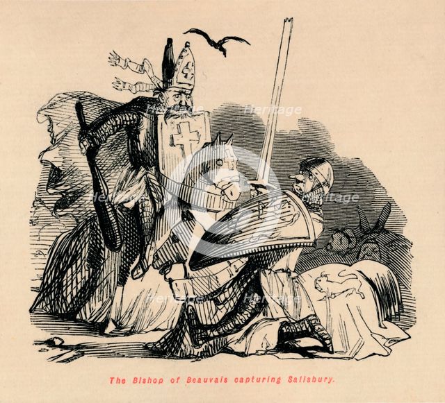 'The Bishop of Beauvais capturing Salisbury', c1860, (c1860). Artist: John Leech.