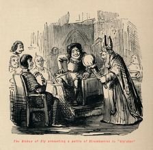 The Bishop of Ely presenting a pottle of Strawberries to Glo'ster., . Artist: John Leech