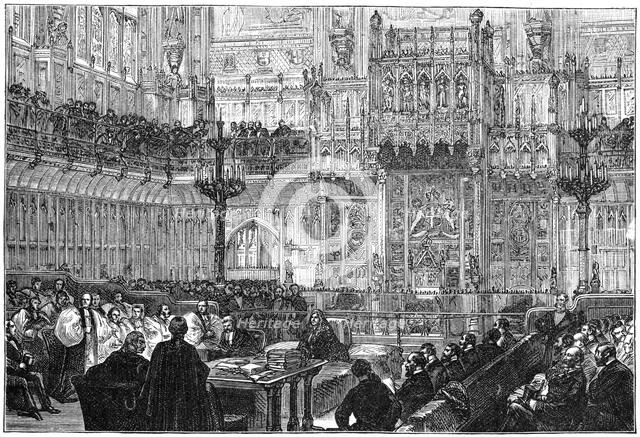 The Bishop of Peterborough addressing the House of Lords, mid-late 19th century, (1900). Artist: Unknown