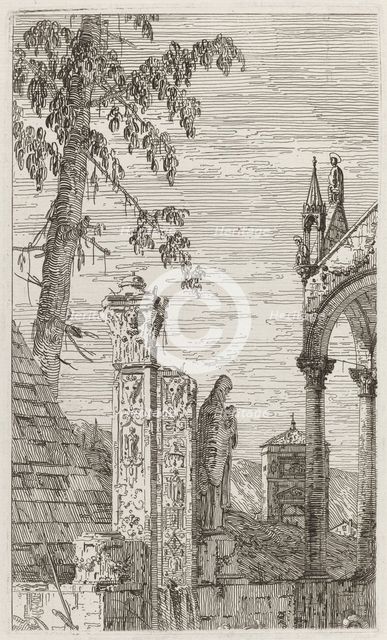 The Bishop's Tomb [center], c. 1735/1746. Creator: Canaletto.