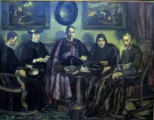 The Bishop's visit 1926. Creator: José Gutiérrez Solana