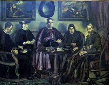 The Bishop's visit 1926. Creator: José Gutiérrez Solana