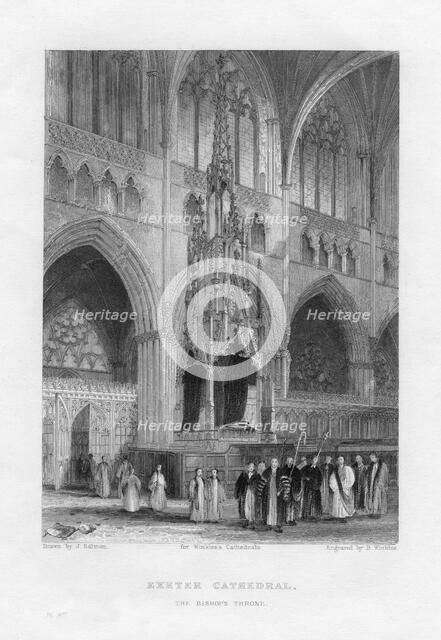 The Bishop's Throne, Exeter Cathedral, Devon, c1836-c1842.Artist: Benjamin Winkles