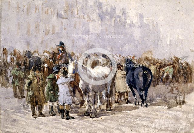The Birmingham Horse Fair, 1841-49. Creator: David Cox the Elder.