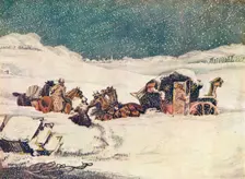 The Birmingham Mail near Aylesbury, the guard Banbury proceeding with the bags 1837 (1907). Artist: Robert Havell