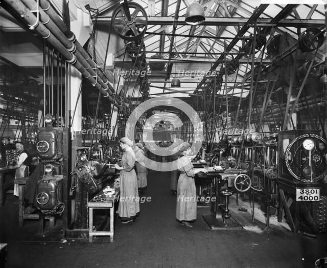 The Birmingham Small Arms factory, Small Heath, Birmingham, February 1917. Artist: Adolph Augustus Boucher.