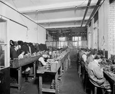The Birmingham Small Arms factory, Small Heath, Birmingham, February 1917. Artist: Adolph Augustus Boucher