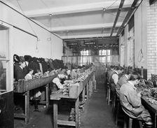The Birmingham Small Arms factory, Small Heath, Birmingham, February 1917. Artist: Adolph Augustus Boucher