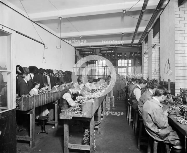 The Birmingham Small Arms factory, Small Heath, Birmingham, February 1917. Artist: Adolph Augustus Boucher.