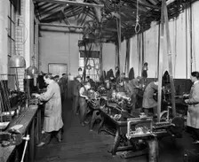 The Birmingham Small Arms factory, Small Heath, Birmingham, February 1917. Artist: Adolph Augustus Boucher