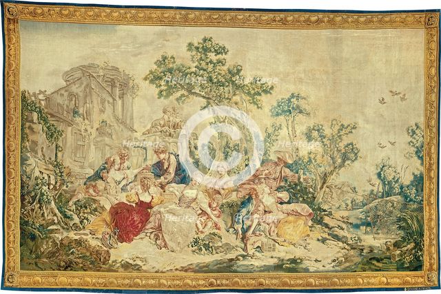 The Bird Catcher, from The Noble Pastoral, Beauvais, 1778/80. Creator: Manufacture Royale de Beauvais.
