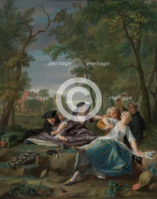 The birdwatchers, c.1744. Creator: Nicolaas Verkolje.