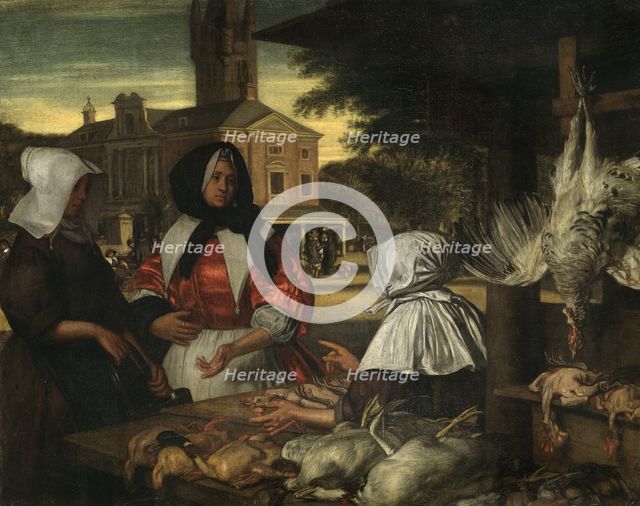 The Birdmarket, Amsterdam, mid-late 17th century. Creator: Emanuel de Witte.