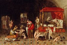 The birth of a baby. Creator: Lambert Sustris