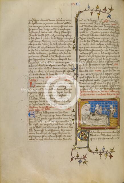 The Birth of Esau and Jacob, about 1360-1370. Creator: Master of Jean de Mandeville.