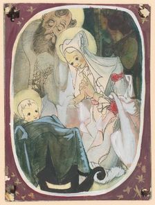 The birth of Jesus, 1940-1944. Creator: Ján Novák