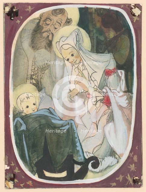 The birth of Jesus, 1940-1944. Creator: Ján Novák.