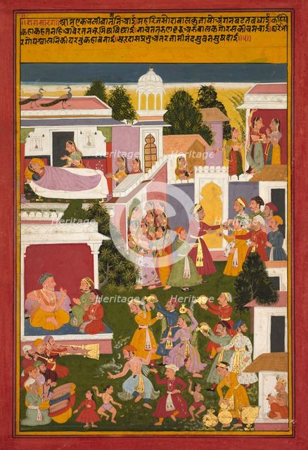 The Birth of Krishna, from a Sursagar of Surdas, c. 1700. Creator: Unknown.