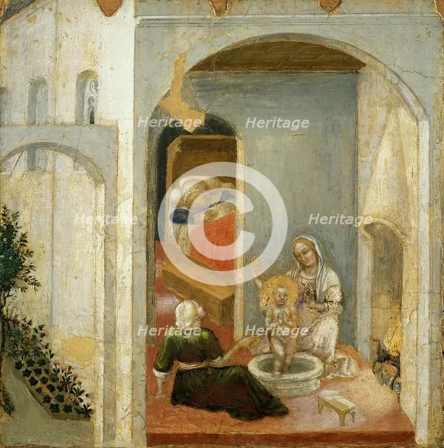 The Birth of Saint Nicholas (from the Polyptych Quartesi), 1425. Creator: Gentile da Fabriano (ca 1370-1427).