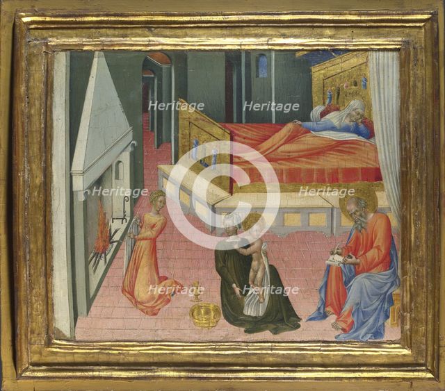 The Birth of Saint John the Baptist (Predella Panel), 1454. Artist: Giovanni di Paolo (ca 1403-1482)