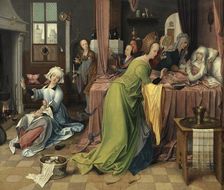 The Birth of the Virgin, 1520. Creator: Jan de Beer