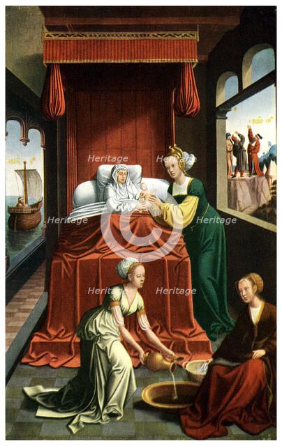 The birth of the Virgin, c1520 (1956). Artist: Unknown