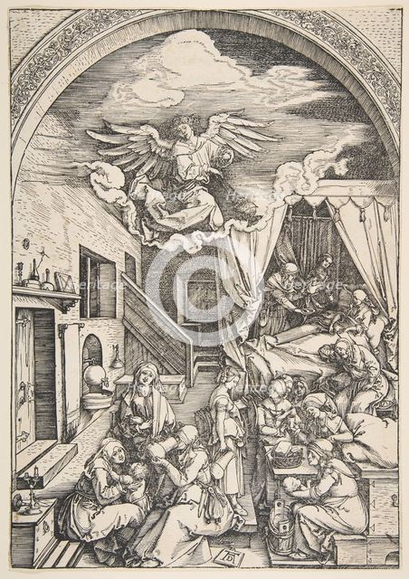 The Birth of the Virgin, from The Life of the Virgin, ca. 1503. Creator: Albrecht Durer.