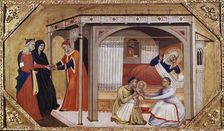 The Birth of the Virgin Mary, c1365-1370. Artists: Master of Ashmolean Predella, Andrea di Cione
