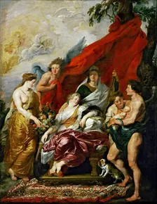 The Birth of the Dauphin at Fontainebleau (The Marie de Medici Cycle). Artist: Rubens, Pieter Paul (1577-1640)