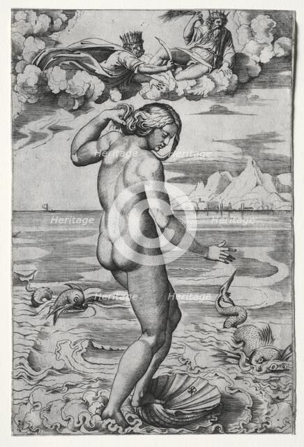 The Birth of Venus , c. 1516. Creator: Marco Dente (Italian, c. 1486-1527).