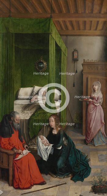 The Birth and Naming of John the Baptist, 1496-99. Creator: Juan de Flandes (Netherlandish, c. 1460-1519).
