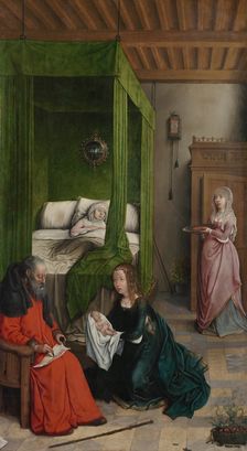 The Birth and Naming of John the Baptist, 1496-99. Creator: Juan de Flandes (Netherlandish, c. 1460-1519)