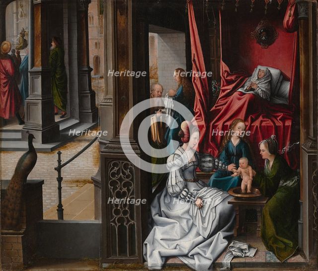 The Birth and Naming of Saint John the Baptist, ca. 1514-15. Creator: Bernaert van Orley.
