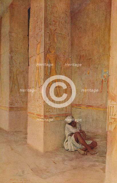 'The Birth Colonnade in the Temple of Hatshepsut', c1905, (1912). Artist: Walter Frederick Roofe Tyndale.