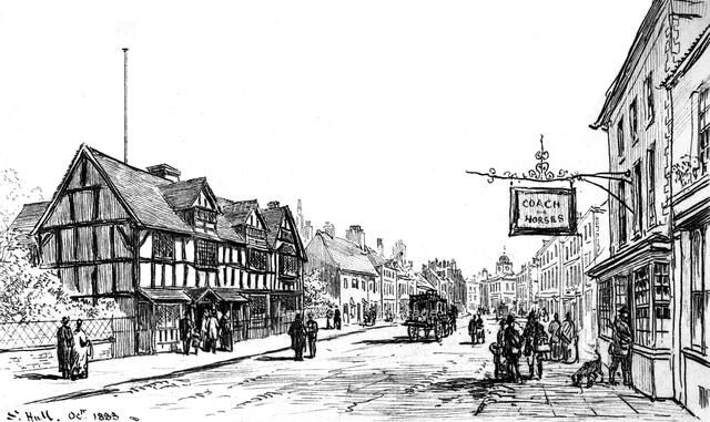 The birthplace of Shakespeare, Stratford-upon-Avon, Warwickshire, 1885.Artist: Edward Hull