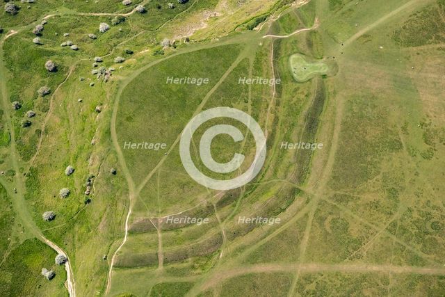 The bivallate Iron Age hillfort of Cleeve Cloud, Cleeve Hill, Gloucestershire, 2023. Creator: Robyn Andrews.