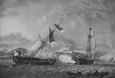 The Blanche and the Pique c1795. Artist: Robert Dodd