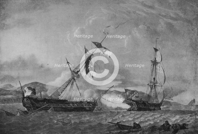 'The 'Blanche' and the 'Pique', c1795. Artist: Robert Dodd.