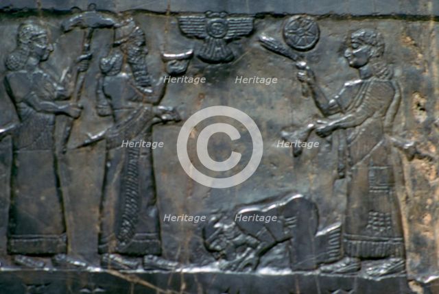 The Black Obelisk of Shalmaneser III, Neo-Assyrian, c858-c824 BC. Artist: Unknown