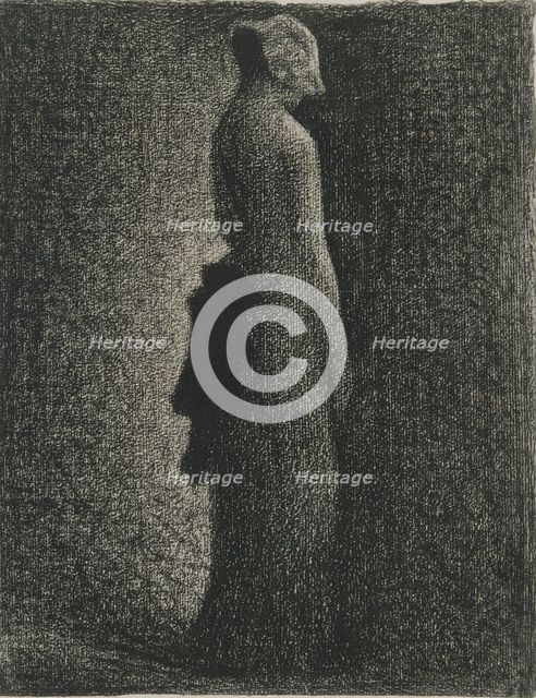 The Black Bow, c. 1882. Artist: Seurat, George Pierre (1859-1891)