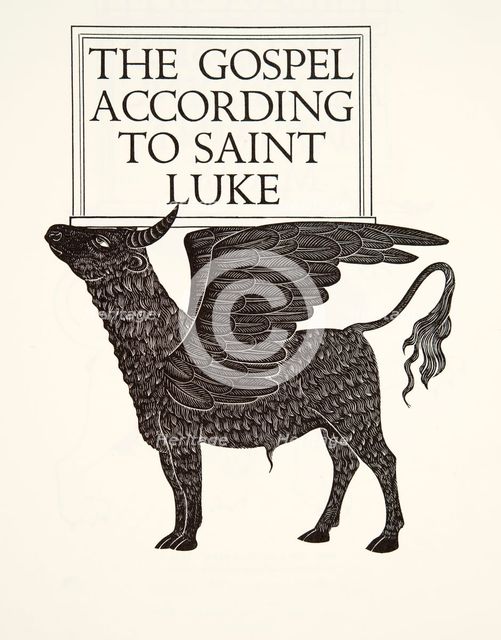 The Black Calf of St. Luke (wood engraving).
