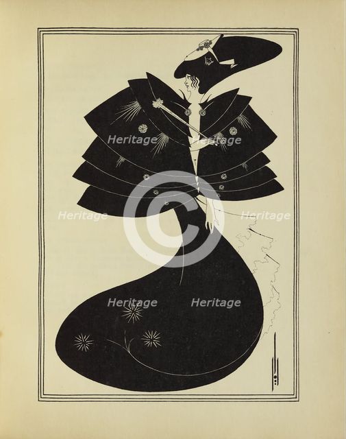The Black Cape, 1907.  Creator: Aubrey Beardsley.