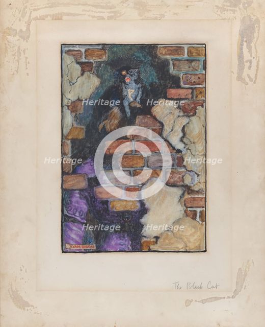 The Black Cat, for Edgar Allan Poe's “Selected Tales of Mystery,” 1909, 1909. Creator: Byam Shaw.